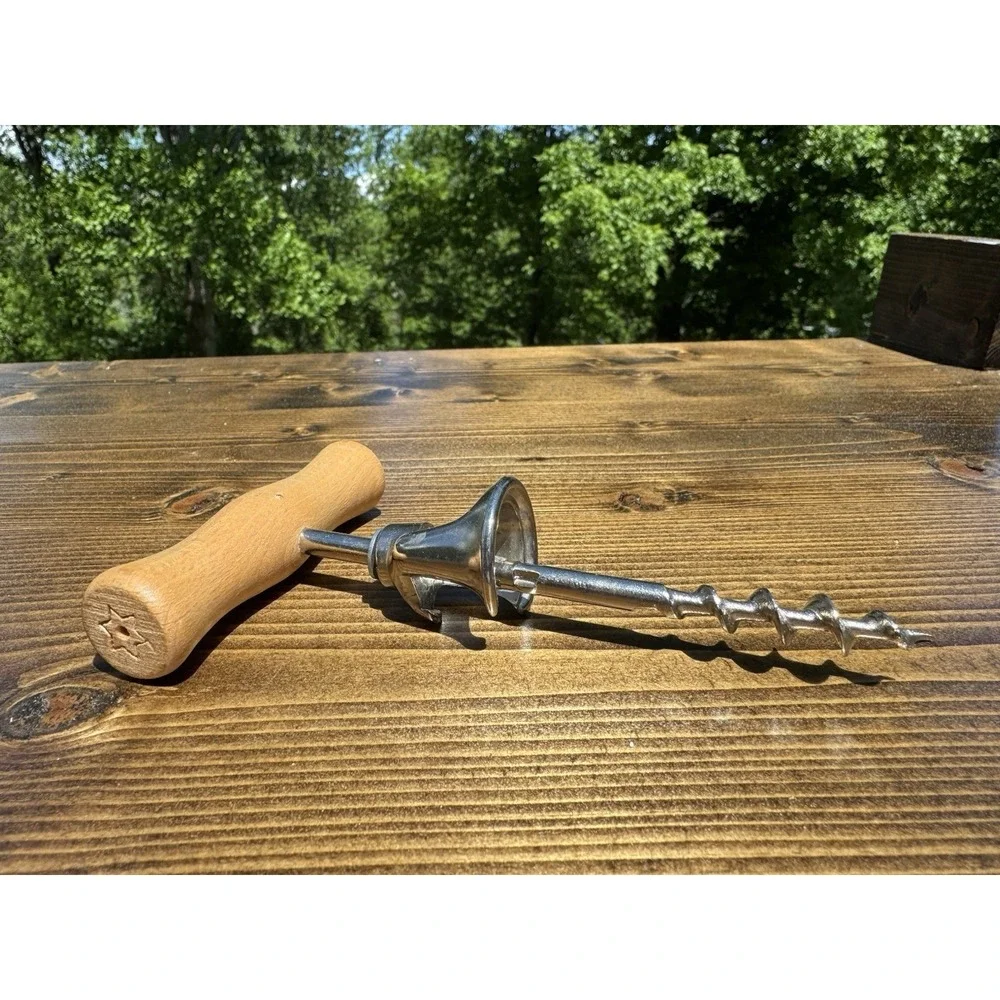 Vintage Wood Handle‎ Bell Corkscrew Wine Bottle Opener Barware Tool